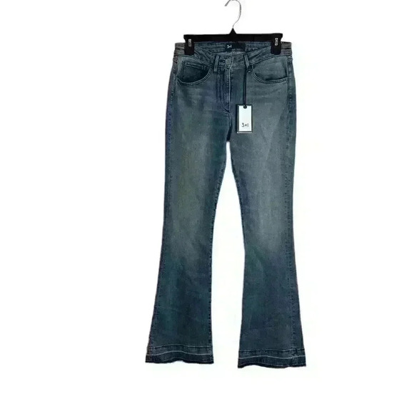 3x1 NYC Women's Jeans Armada Mid Bell in Light Wash Slim Raw Hem USA size 27 - Picture 2 of 10